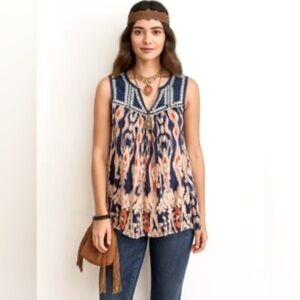 Anthropologie Meadow Rue Sleeveless Boho Top Size S